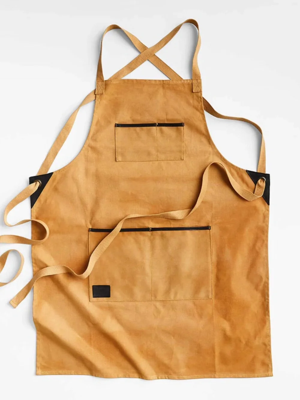 NWT! Crate & Barrel x Shinola Mackinac Waxed Canvas Apron | Tan Leather Trim | S